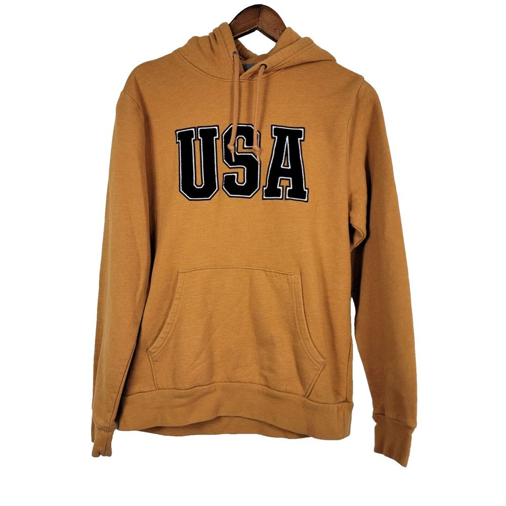 Old Navy Men's Medium Mustard Yellow USA Hoodie